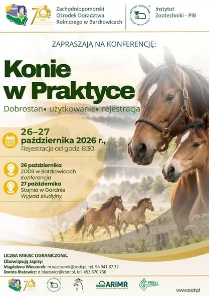 Konferencja „Konie w Praktyce” w Barzkowicach – dobrostan, użytkowanie i rejestracja koni