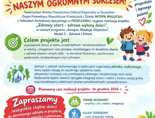 Bezpłatny projekt „Zdrowy start – zdrowe wybory dzieci” dla najmłodszych z Gminy Kołbaskowo