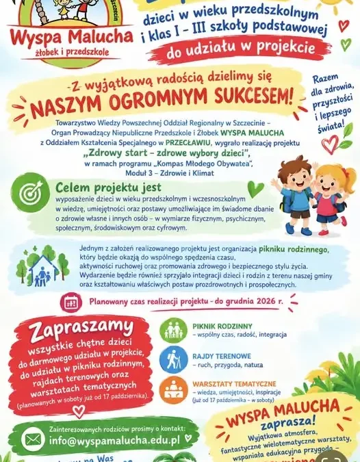 Bezpłatny projekt „Zdrowy start – zdrowe wybory dzieci” dla najmłodszych z Gminy Kołbaskowo
