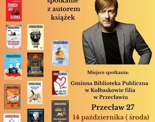 Spotkanie autorskie z Alkiem Rogozińskim w bibliotece w Przecławiu